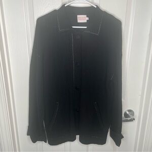 Brodie Cashmere Longline Cardigan Dad Style Sweater Quiet Luxury Cozy in Black M